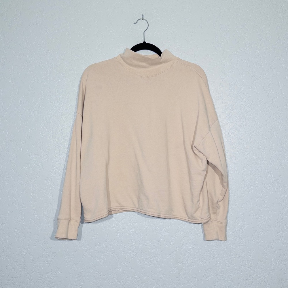Madewell Avalon Pink Hemp-Cotton Mockneck Sweatshirt Size Medium - Picture 2 of 9